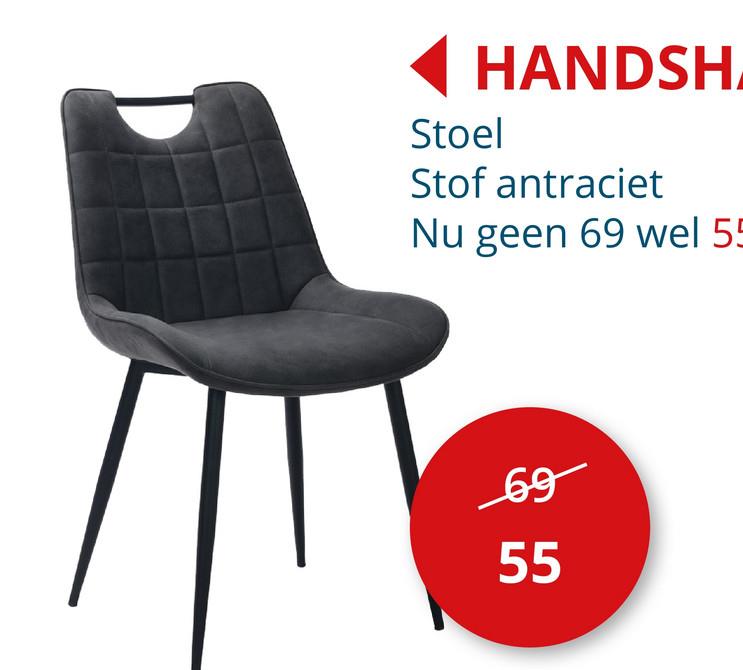 Stoel Handshake stof antraciet Stoelen Eetkamerstoelen