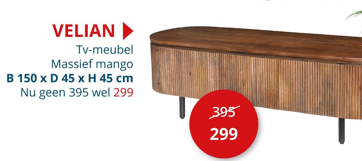 Tv-meubel Velian hout massief 150cm Bijzetmeubelen Tv-meubels Eetkamerkasten