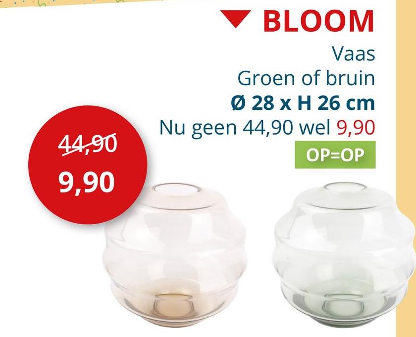 Vaas Bloom H26cm - glas - groen Woondecoratie Vazen & Bloempotten Planten