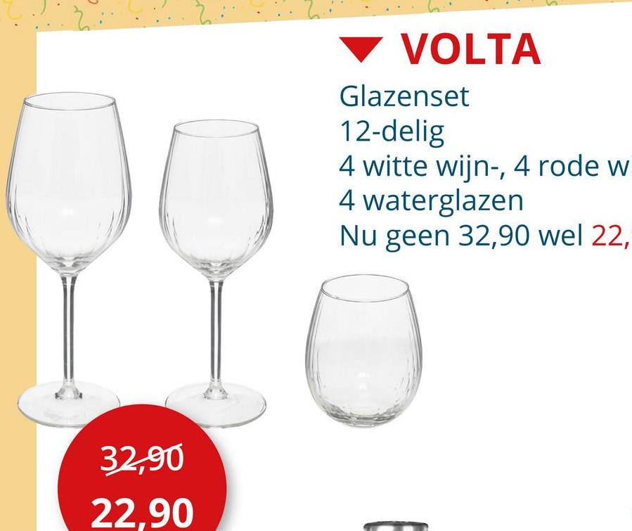 Glazenset Volta 12-delig - glas - transparant Glazen Waterglazen Wijnglazen