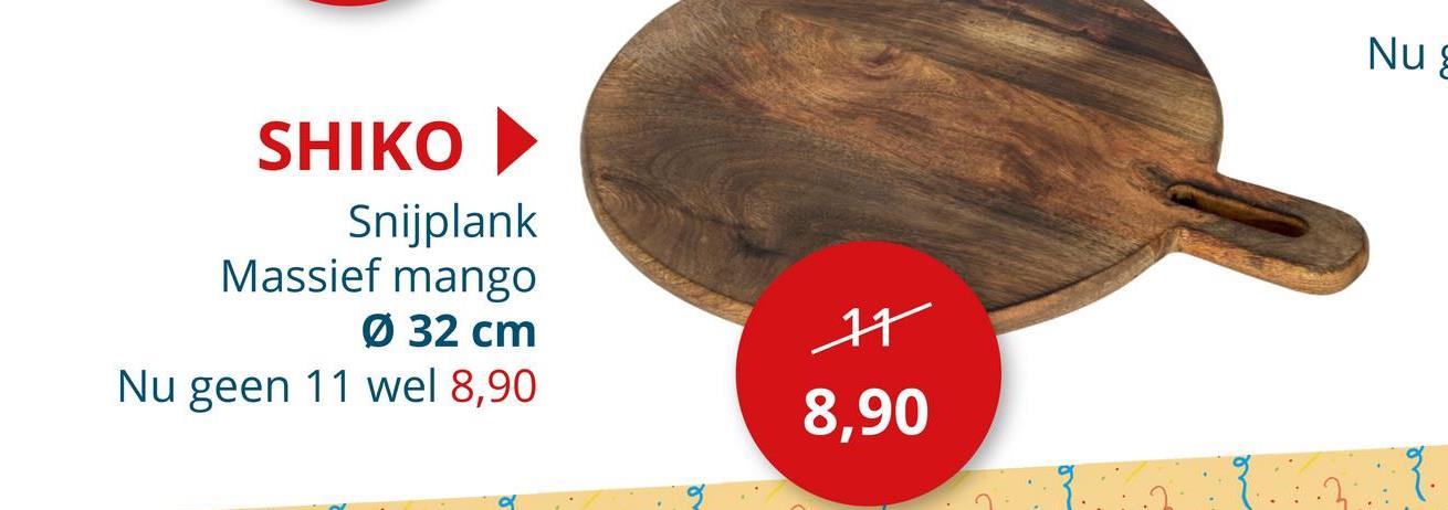 Houten snijplank Shiko Ø32cm Messen & Planken Snijplanken