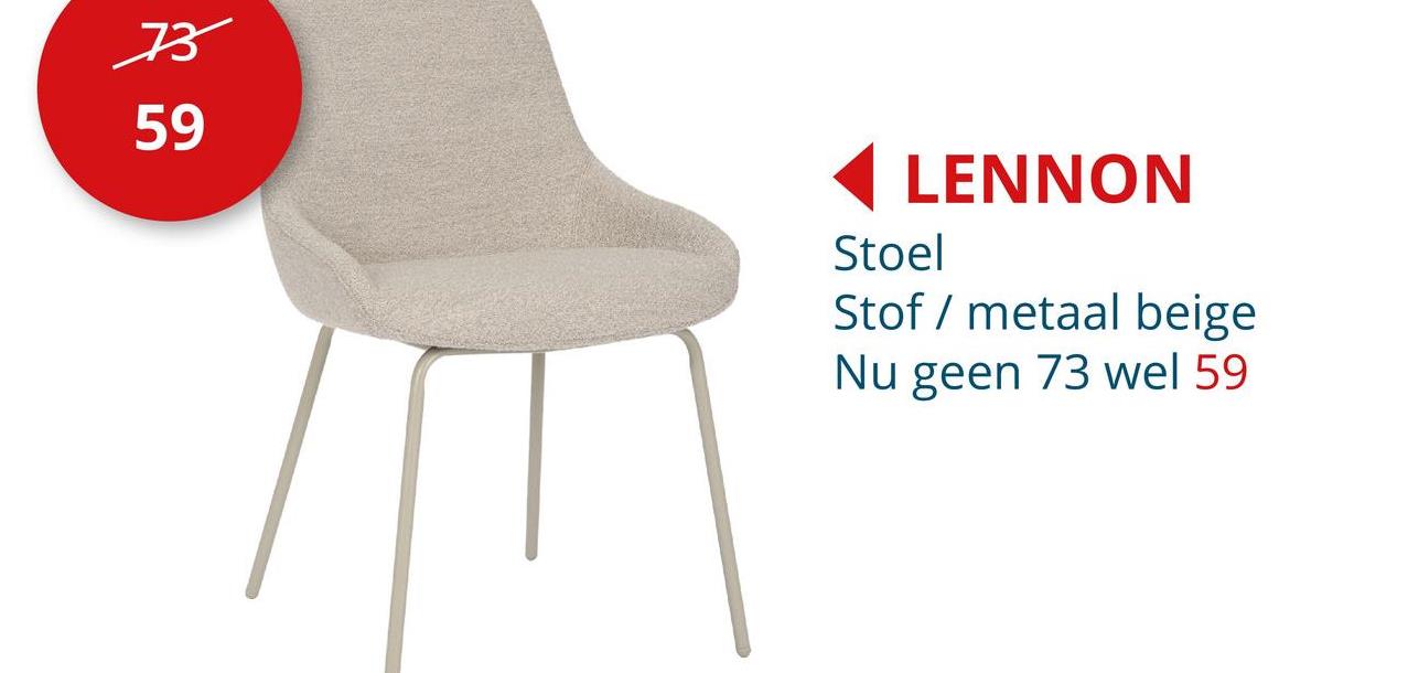 Stoel Lennon stof beige Stoelen Eetkamerstoelen