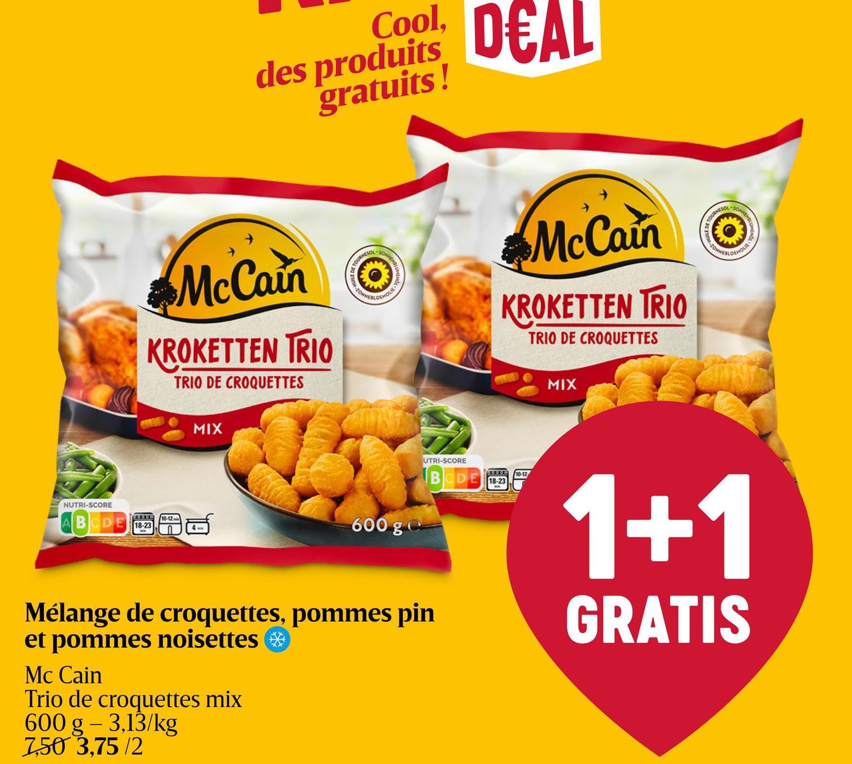 Trio | Croquettes terre ». croustillantes fabriquées à partir de la meilleure purée de pommes de Le trio de croquettes McCain est une sélection de croquettes