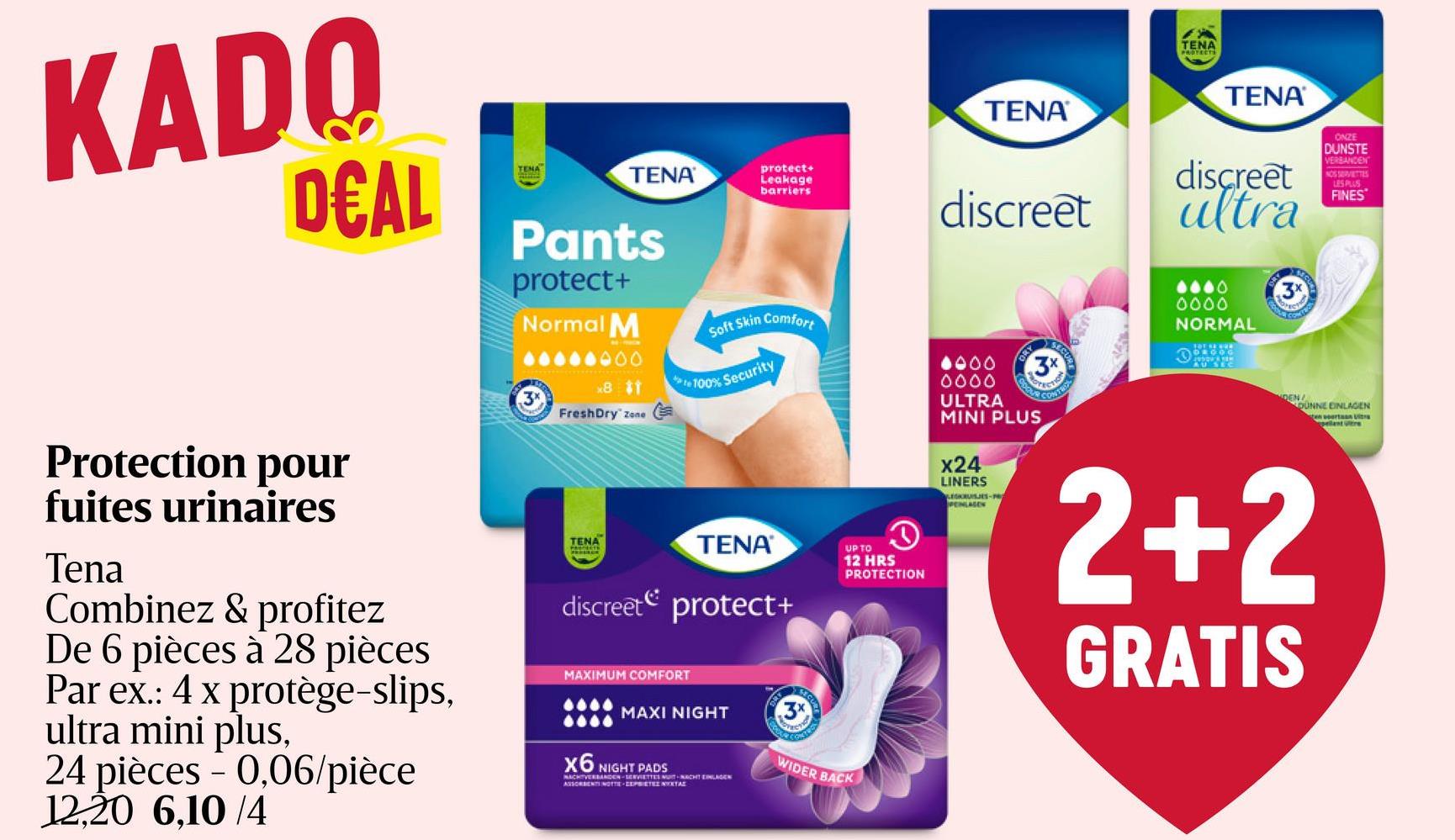 Protège-slips | Incontinence | Ultra mini TENA Lady Ultra Mini Inlegkruisjes 28 stuks