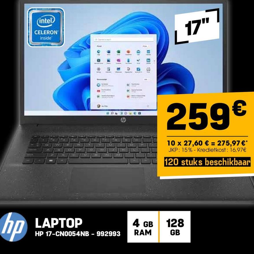 (intel)
CELERON
inside
17"
259€
10 x 27,60 € = 275,97 €*
JKP: 15% Kredietkost: 16,97€
120 stuks beschikbaar
hp
LAPTOP
HP 17-CN0054NB – 992993
4 GB 128
RAM
GB