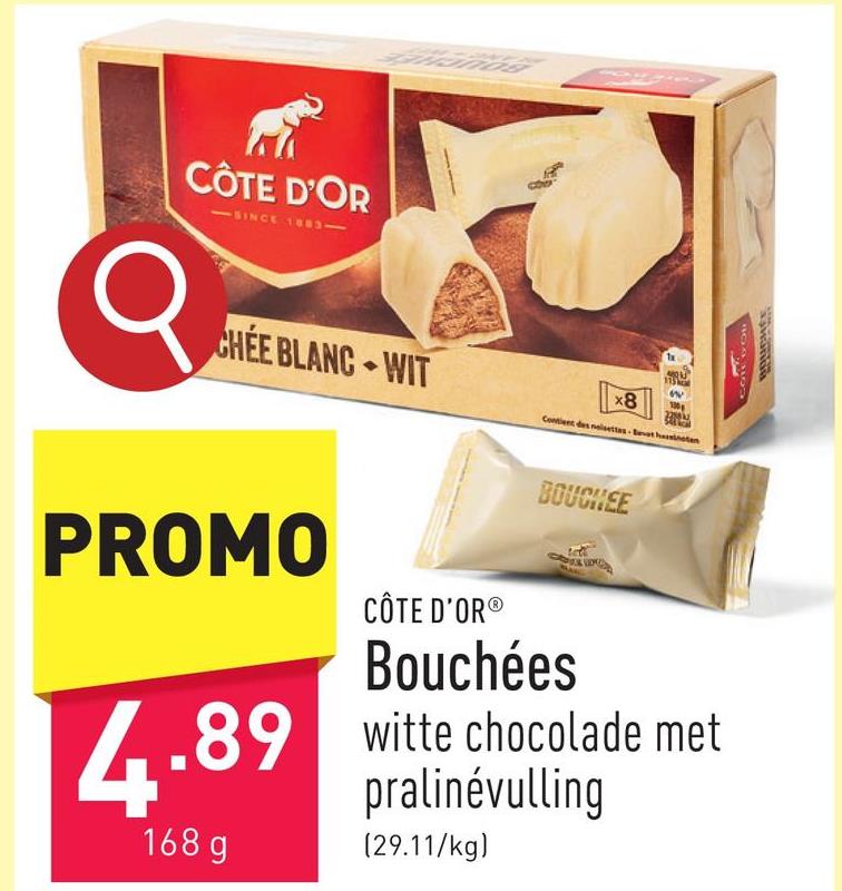 Bouchées witte chocolade met pralinévulling