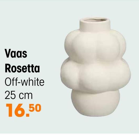 Vaas Rosetta Geel 25 cm Ontdek de Rosetta vaas in geel, gemaakt van aardewerk (stoneware). Deze prachtige vaas wordt gekenmerkt door zijn elegante vorm, waardoor het een perfecte aanvulling is op elk interieur. Voeg een vleugje verfijning toe aan je ruimte en laat je favori