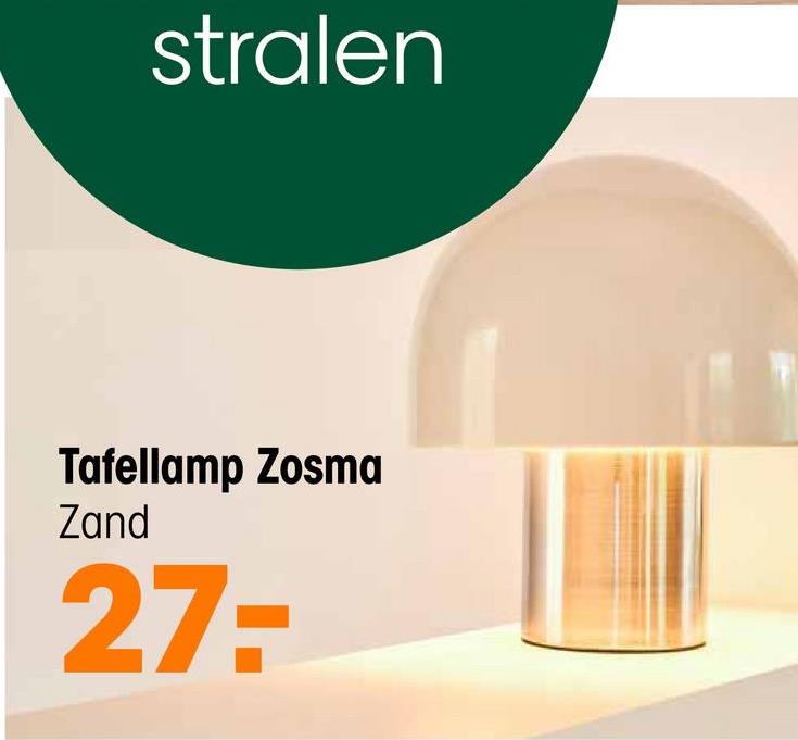 Tafellamp Zosma Zand <p>Tafellamp Zosma is gemaakt van ijzer en heeft een beige lampenkap. Deze kleurencombinatie geeft de lamp een moderne, maar charmante uitstraling. Zosma heeft een E27 fitting en wordt geleverd zonder lichtbron. Je hebt zo zelf de vrijheid om een lic