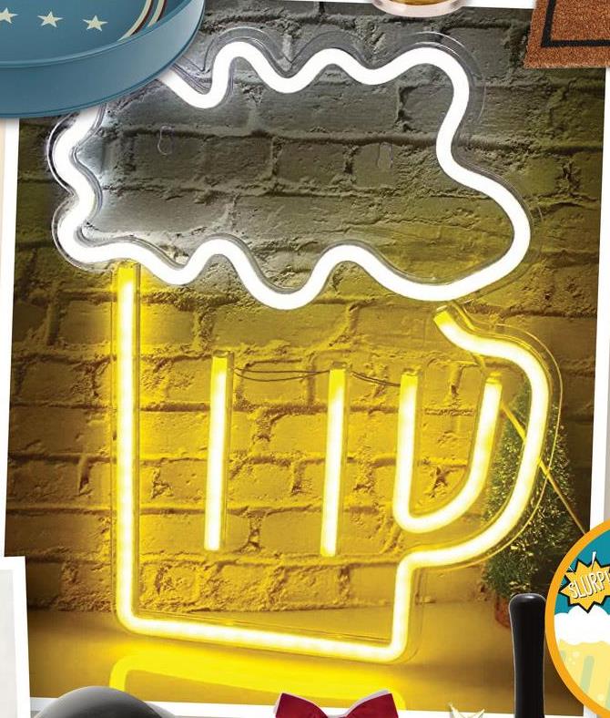 Wandlamp BIER Neon Geel Wandlamp BIER Neon Geel