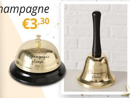 Bel CHAMPAGNE PLEASE Goud/Zwart Bel CHAMPAGNE PLEASE Goud/Zwart