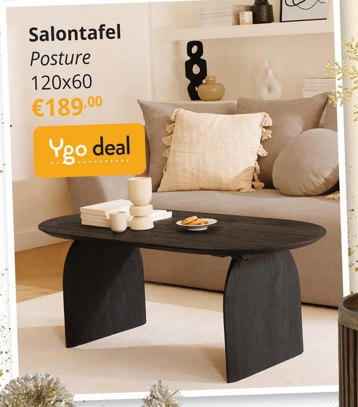 Salontafel POSTURE Mango Zwart Breng een eigentijdse uitstraling naar je woonkamer met de stijlvolle POSTURE salontafel. Met zijn robuuste poten en strakke, minimalistische ontwerp voegt deze salontafel een vleugje verfijning toe aan elke ruimte.Vervaardigd uit mangohout en voorzien van een textuurrijke afwerking, straalt de POSTURE salontafel een onmiskenbare authenticiteit uit. Niet alleen een lust voor het oog, maar ook bijzonder functioneel, biedt de brede bladruimte van 120 cm breed en 60 cm diep voldoende plaats voor al je decoratieve items en biedt het tevens ruimte voor een gezellige aperitiefavond met vrienden en familie.Met zijn hoogte van 45 cm staat de POSTURE salontafel op de perfecte hoogte voor comfortabel gebruik, terwijl de diepzwarte mangokleur een vleugje elegantie toevoegt aan elke ruimte. Ontdek de veelzijdigheid en schoonheid van de POSTURE salontafel en geef je woonkamer een upgrade met dit prachtige meubelstuk.