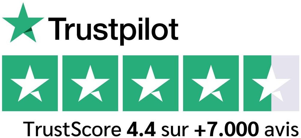 Trustpilot
TrustScore 4.4 sur +7.000 avis