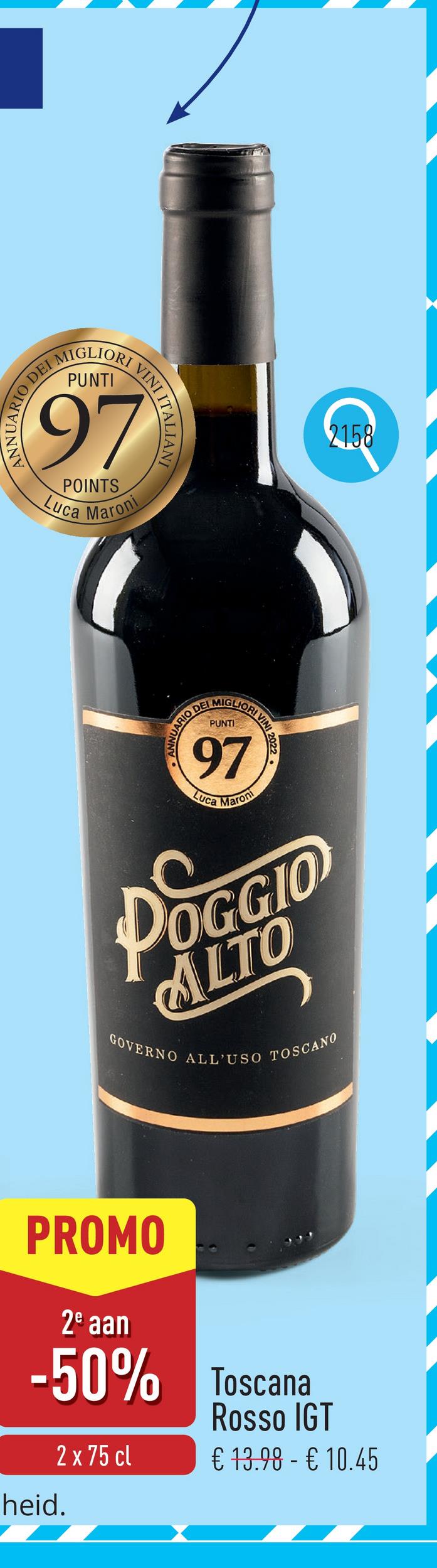 Toscana Rosso IGT intense rode wijn met in de neus rijpe rode en zwarte kersen, in de mond zijdezacht, met zoete tannines met een aangename soepele afdronk, bekroond met 97 Luca Maroni-puntendruivensoorten: sangiovese, merlot, colorino, cabernetaanbeveling: bij pasta, wild en rood vleesserveertemperatuur: 16-18 °Cjaargang: 2022