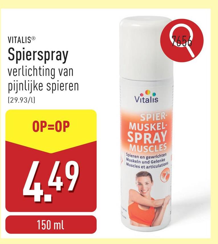 Spierspray verlichting van pijnlijke spieren, stimuleert de lokale doorbloeding