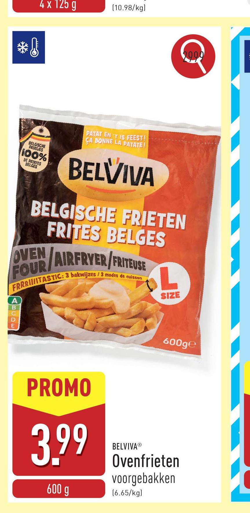 Ovenfrieten voorgebakken, te bereiden in de oven, airfryer of friteuse