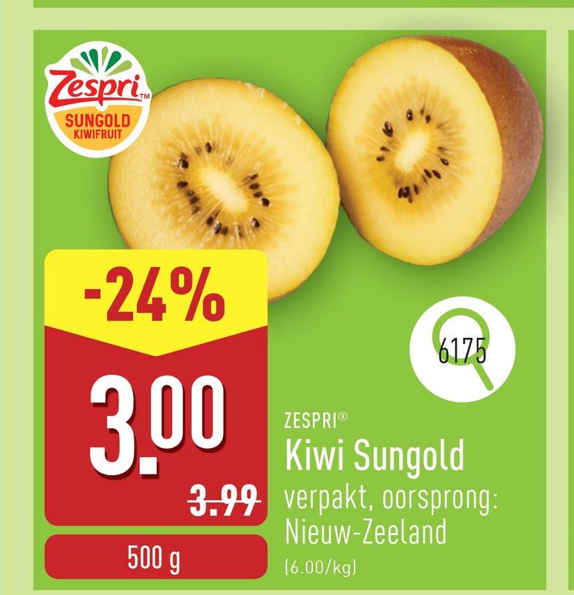 Kiwi Sungold verpakt, oorsprong: Nieuw-Zeeland