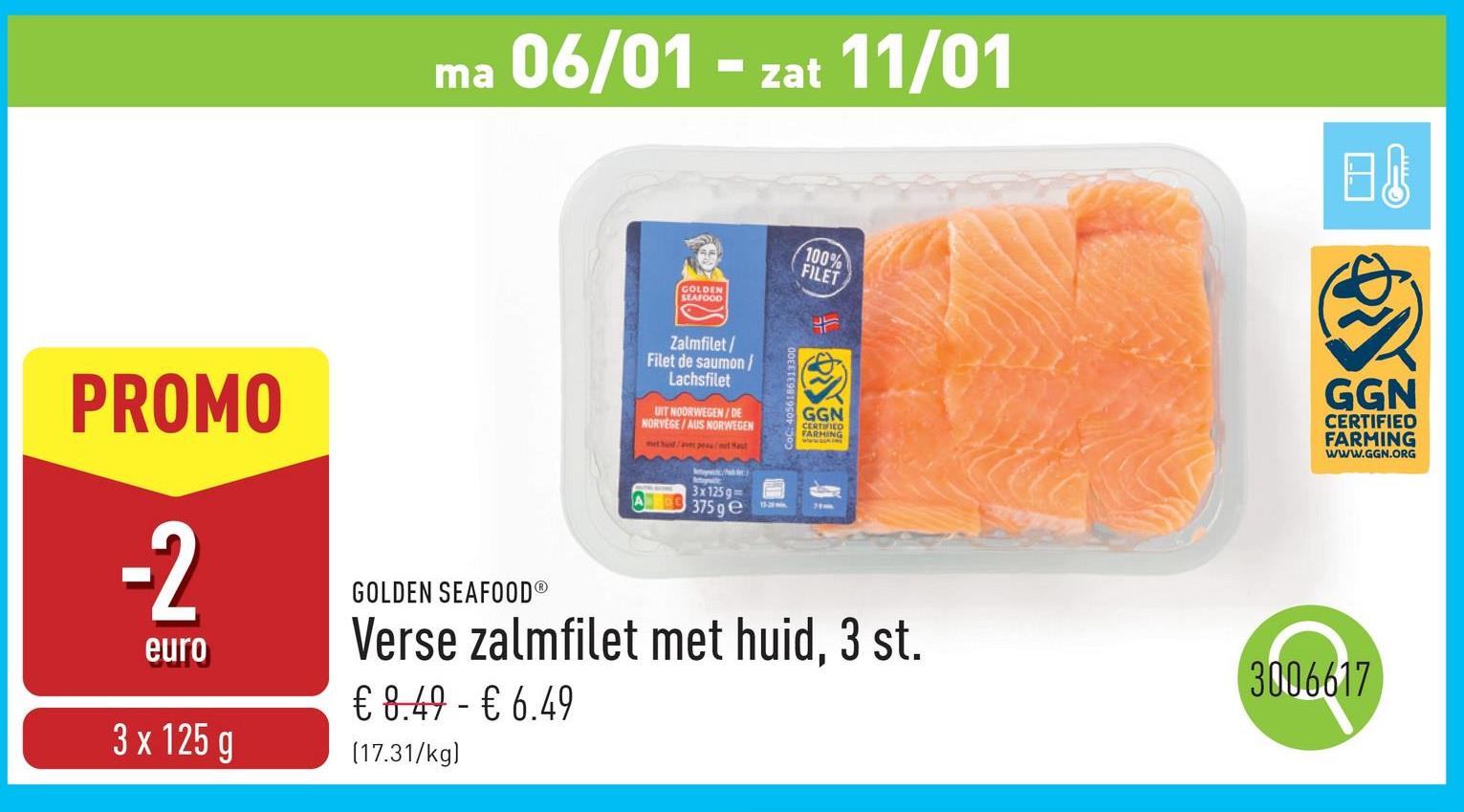 Verse zalmfilet met huid GGN-gecertificeerd