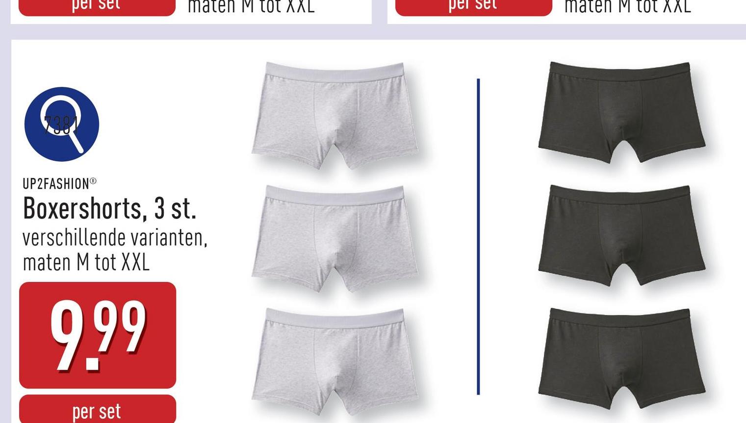 Boxershorts, 3 st. katoen/viscose/elastaan (Lycra®) of katoen/elastaan (Lycra®), extra slim fit, keuze uit verschillende varianten, maten M tot XXL, OEKO-TEX®-gecertificeerd