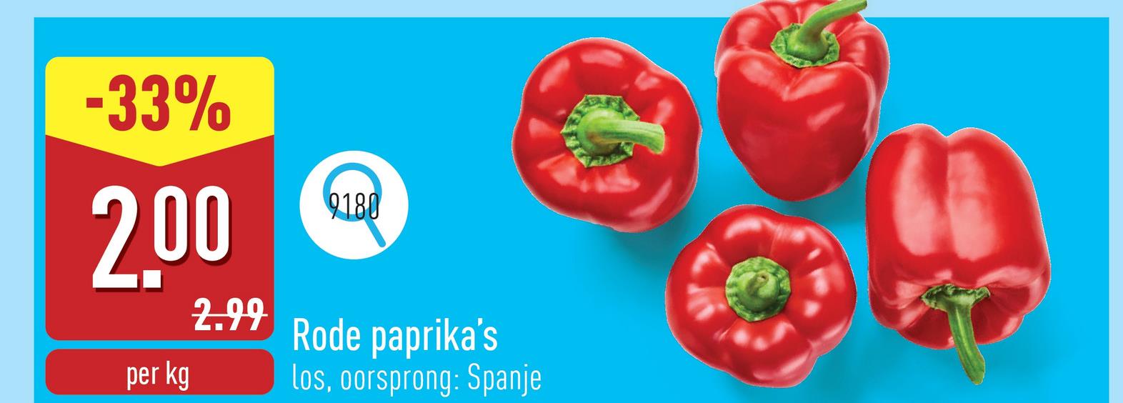 Rode paprika's los, oorsprong: Spanje