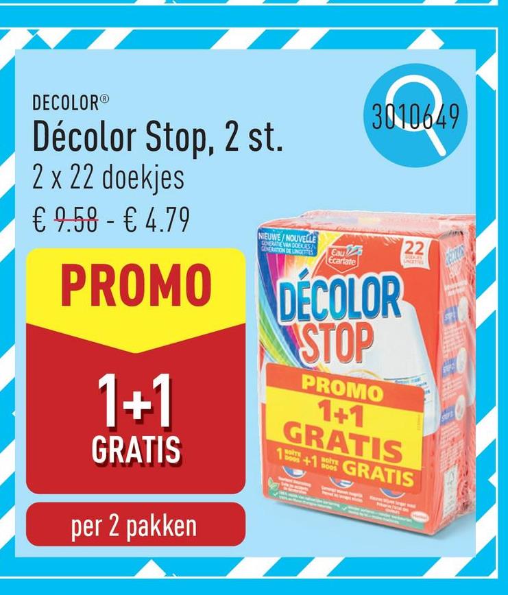 Décolor Stop, 2 st. 2 x 22 doekjes, voorkomen dat kleur doorloopt