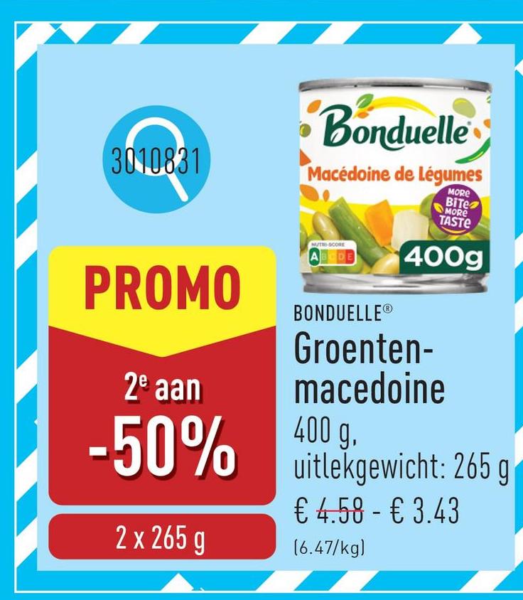 Groentenmacedoine 400 g, uitlekgewicht: 265 g