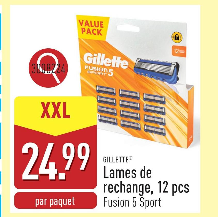 Lames de rechange, 12 pcs Fusion 5 Sport