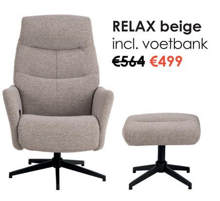 RELAX beige
incl. voetbank
€564 €499