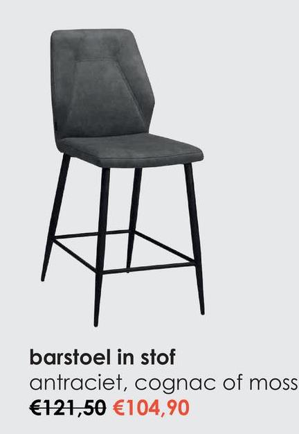 barstoel in stof
antraciet, cognac of moss
€121,50 €104,90