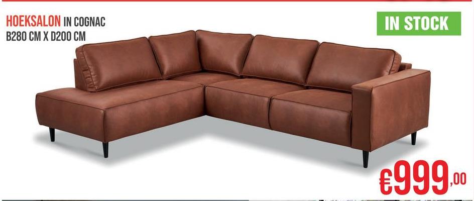 HOEKSALON IN COGNAC
B280 CM X D200 CM
IN STOCK
€999.00