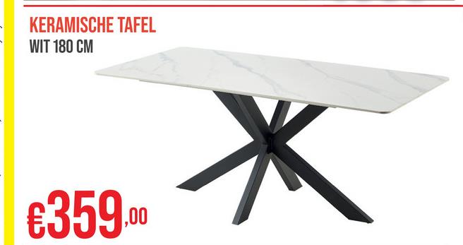 KERAMISCHE TAFEL
WIT 180 CM
€359.00