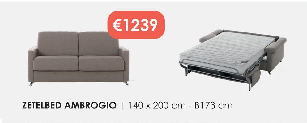 €1239
ZETELBED AMBROGIO | 140 x 200 cm - B173 cm