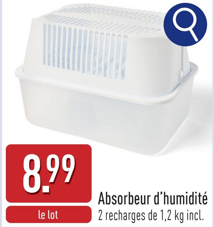 8.99
le lot
Absorbeur d'humidité
2 recharges de 1,2 kg incl.