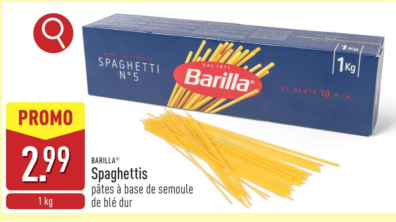 Spaghettis pâtes à base de semoule de blé dur