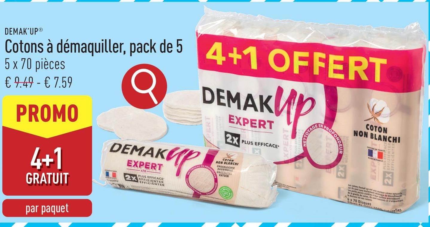 Cotons à démaquiller, pack de 5 5 x 70 pièces