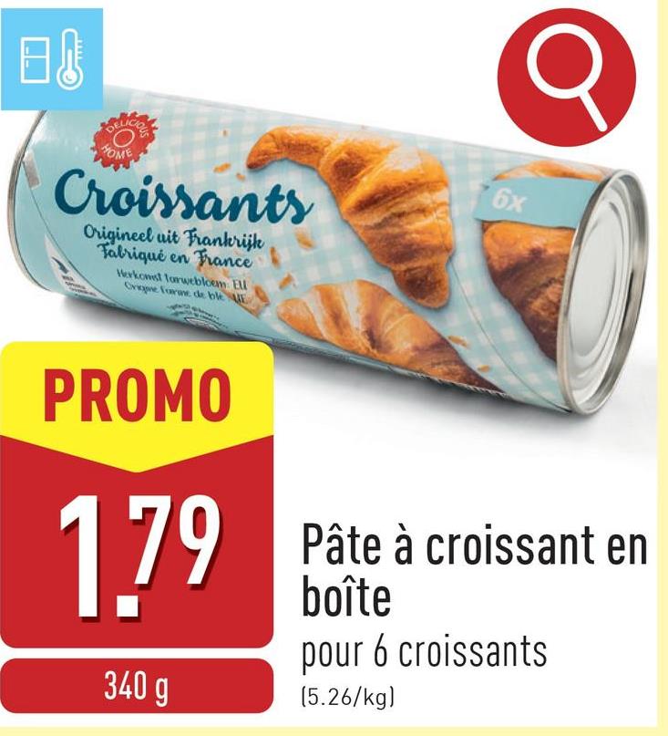 Pâte à croissant en boîte pâte prête à l'emploi pour 6 croissants