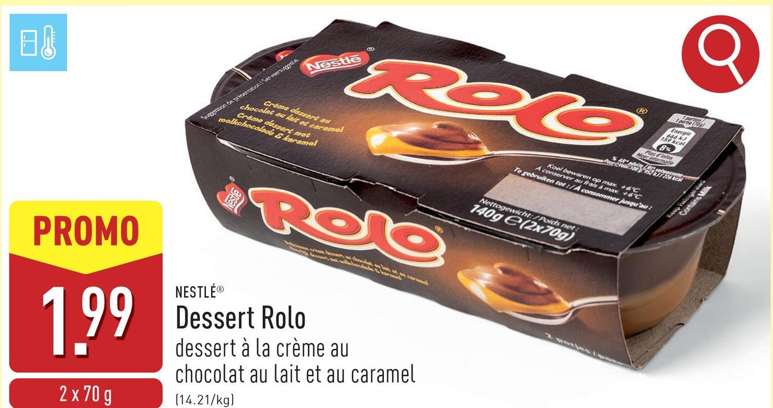 Dessert Rolo dessert à la crème au chocolat au lait et au caramel