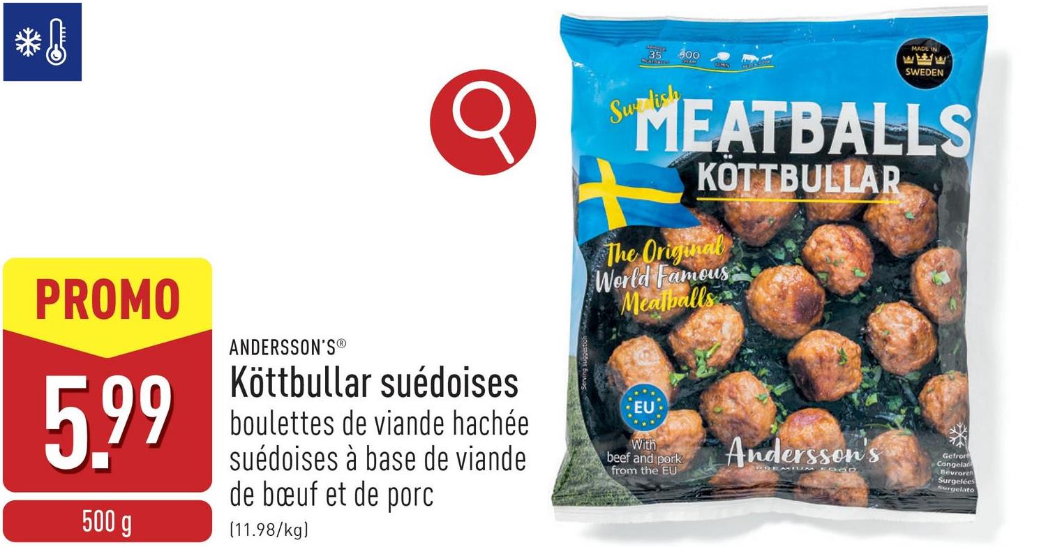 Köttbullar suédoises boulettes de viande hachée suédoises à base de viande de bœuf et de porc