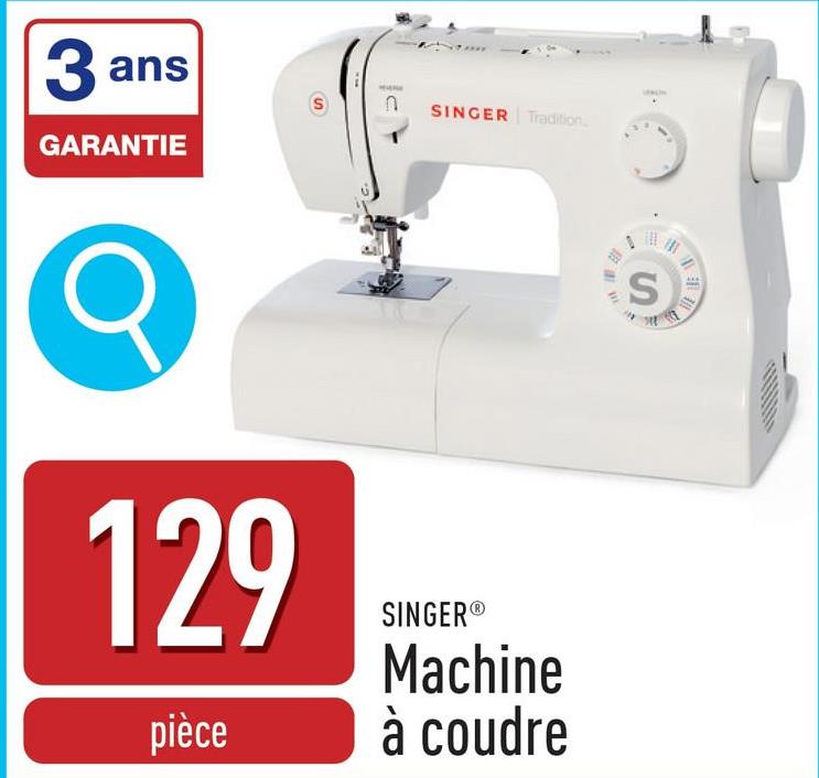 Machine à coudre 110 points différents, longueur et largeur de point réglables, boutonnière automatique en 1 étape, éclairage LED, sélection facile des points, accessoires incl.