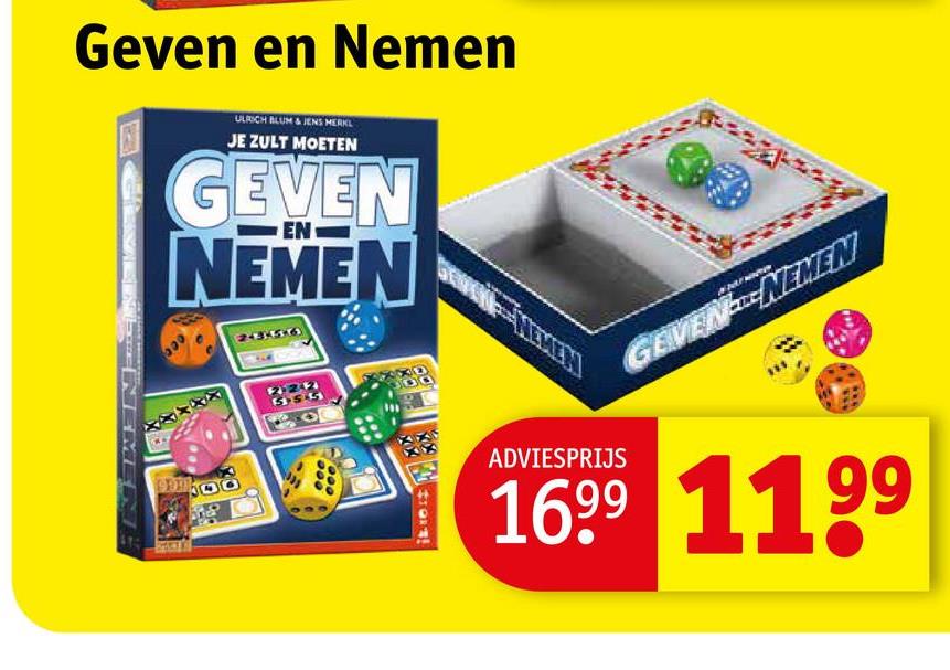 Geven en Nemen
ULRICH BLUM & JENS MERKL
JE ZULT MOETEN
GEVEN
EN
NEMEN
21242
555
ADVIESPRIJS
GEVENE NEMEN
1699 11 99
STOK!