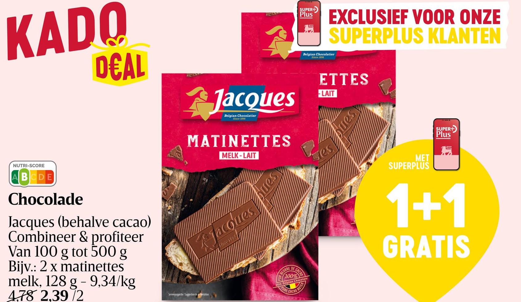 Chocolade | Melk | Matinettes Matinettes | Melkchocolade | 128G | Jacques