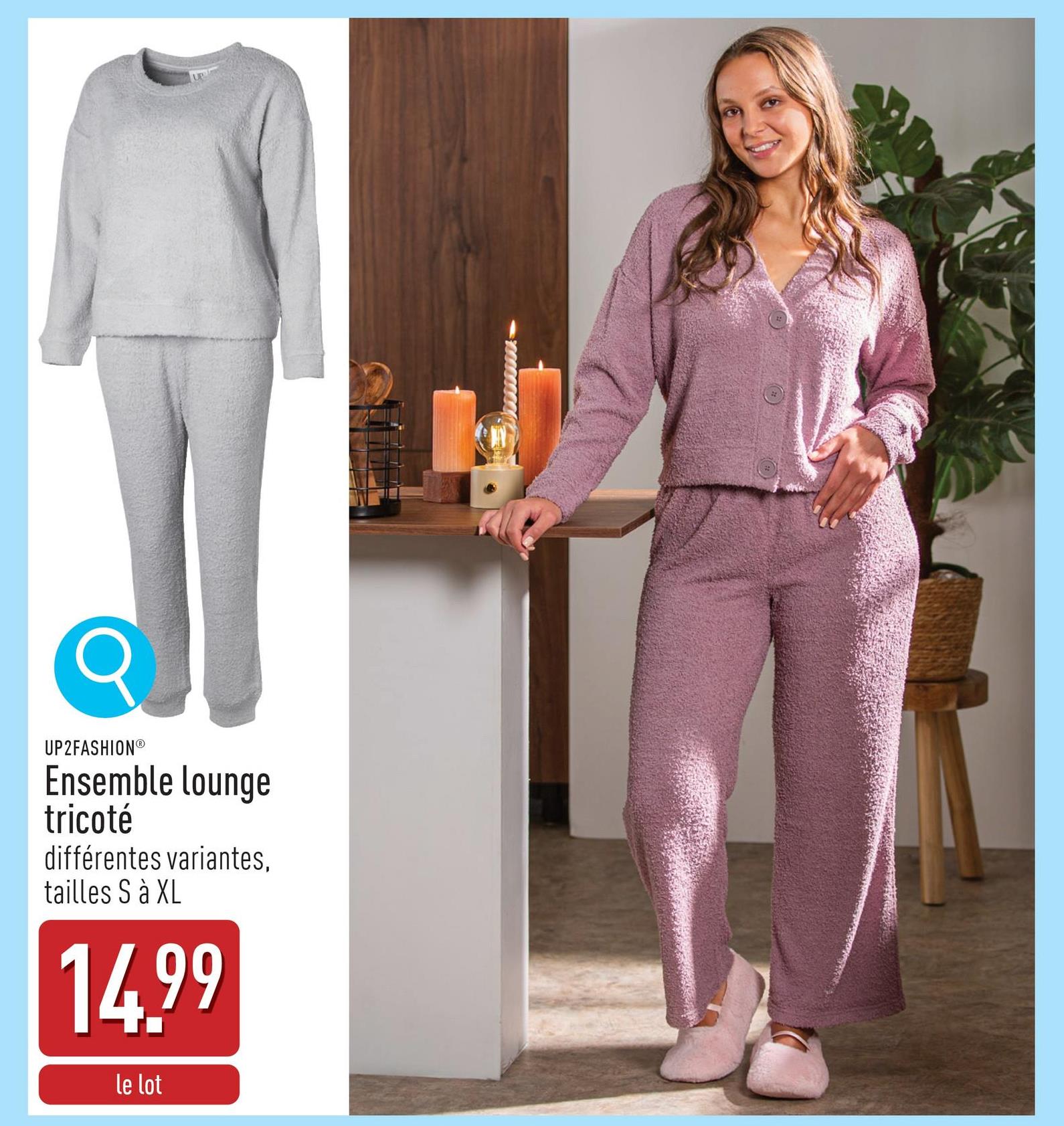 Ensemble lounge tricoté polyester, regular fit, choix entre différentes variantes, tailles S à XL, certifié OEKO-TEX®