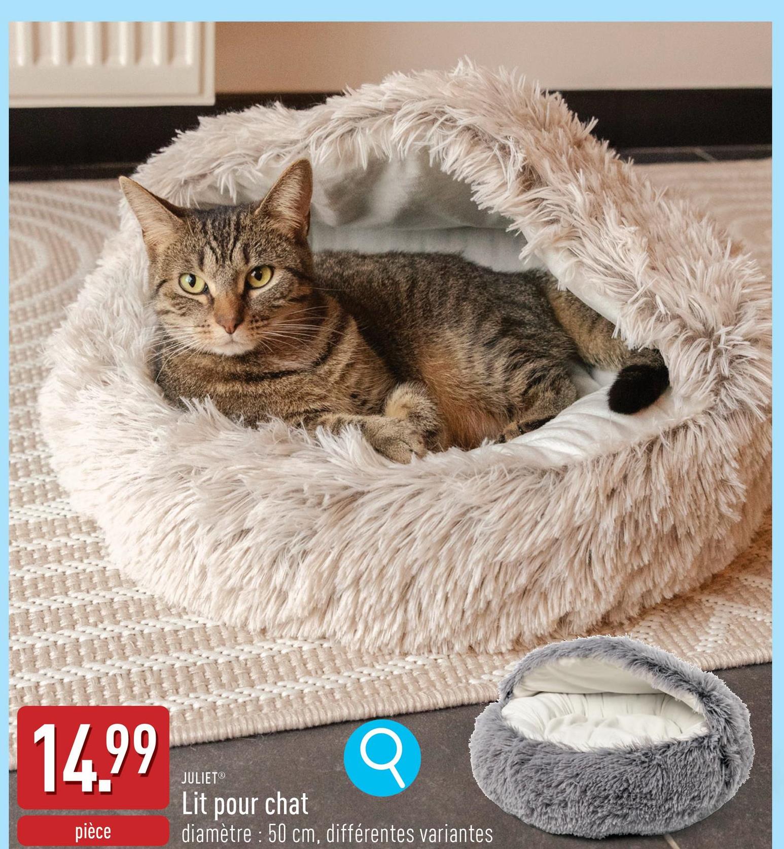 Lit pour chat polyester, diamètre : 50 cm, choix entre différentes variantes