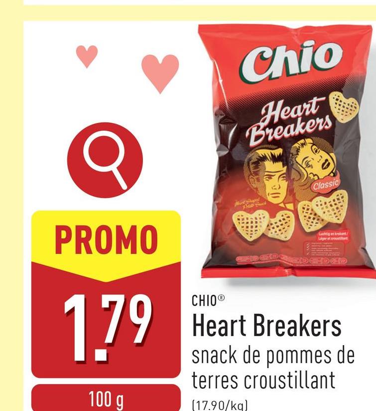 Heart Breakers snack de pommes de terres croustillant