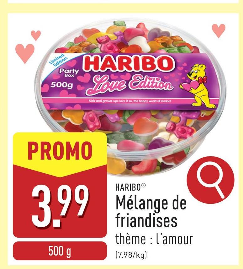 Mélange de friandises thème : l'amour