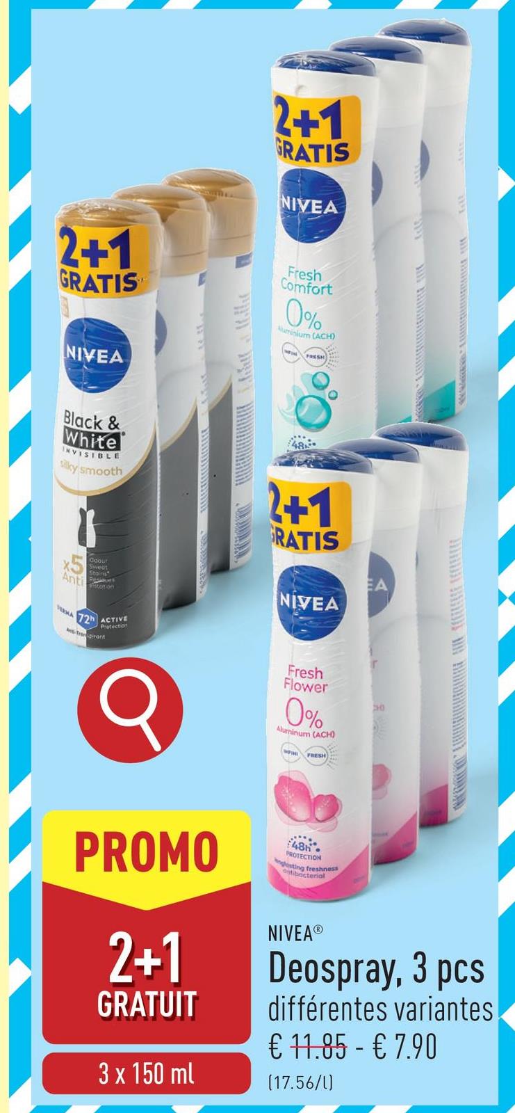 Deospray, 3 pcs choix entre différentes variantes