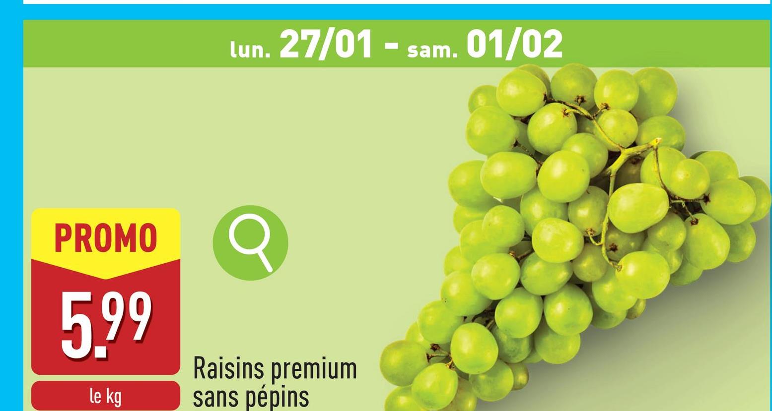 Raisins premium sans pépins emballés, origine : Afrique du Sud, Namibie