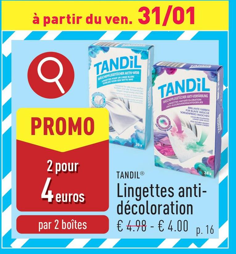 Lingettes antidécoloration choix entre 24 lingettes antitransfert de couleurs pour le linge de couleur et 20 lingettes pour le linge blanc, adaptées à toutes les températures, à conserver au sec