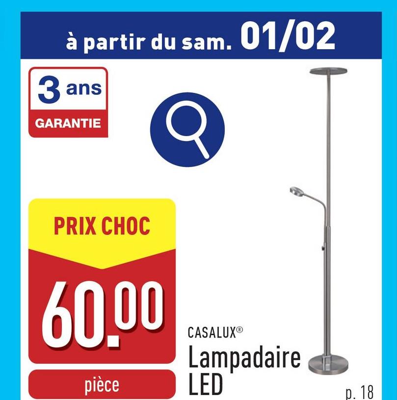 Lampadaire LED avec bras de lecture gradable au moyen d'un interrupteur tactile, couleur de lumière réglable, choix entre différentes variantes