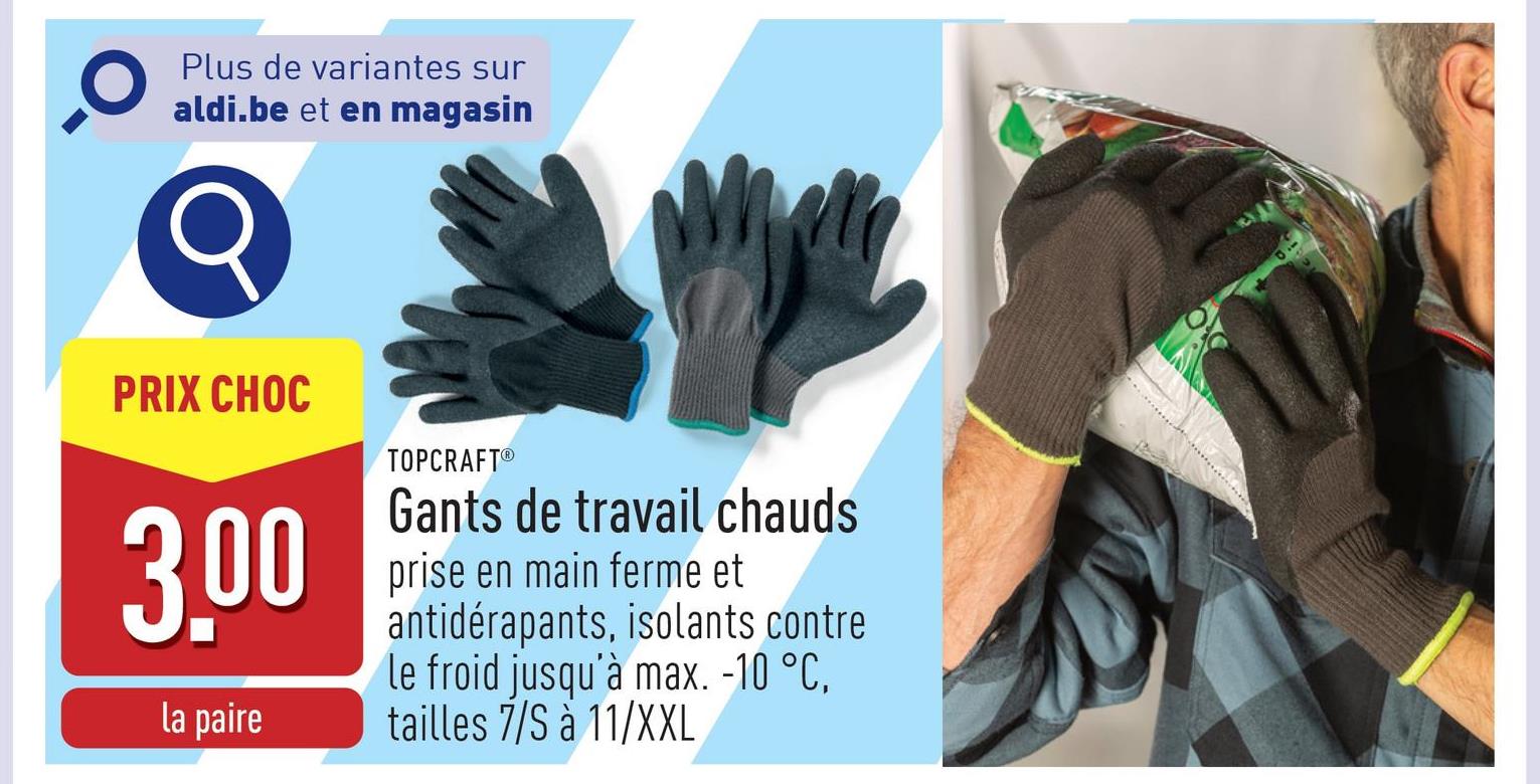 Gants de travail chauds acrylique avec enduction latex, EN 388 1131X, EN 511, certifiés CE, choix entre différentes variantes, prise en main ferme et antidérapants, isolants contre le froid jusqu'à -10 °C, tailles 7/S à 11/XXL