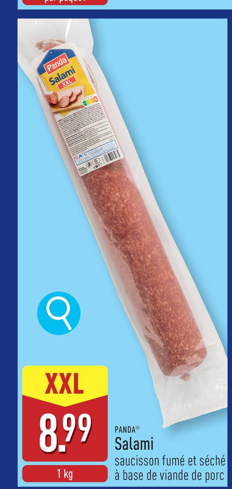 Salami saucisson fumé et séché à base de viande de porc